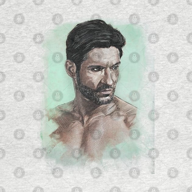 Lucifer Tom Ellis Portrait by Elizachadwickart 